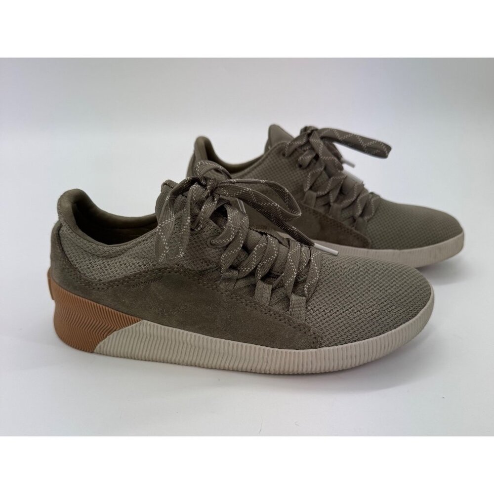Sorel Waterproof Out N About Sneakers Olive Green Lace-Up Casual Shoes Size 8